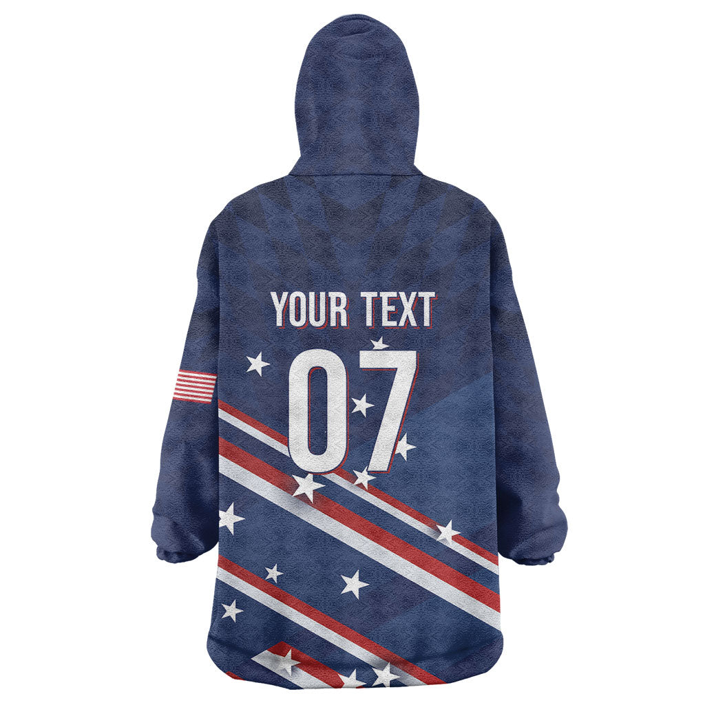 USA Custom Rugby Stars Motif Wearable Blanket Hoodie GO Eagles