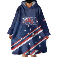 USA Custom Rugby Stars Motif Wearable Blanket Hoodie GO Eagles