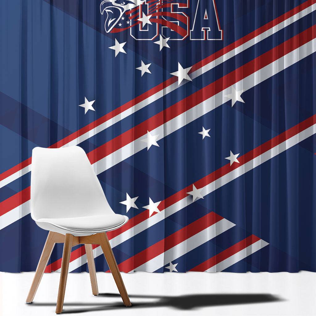 USA Rugby Stars Motif Window Curtain GO Eagles