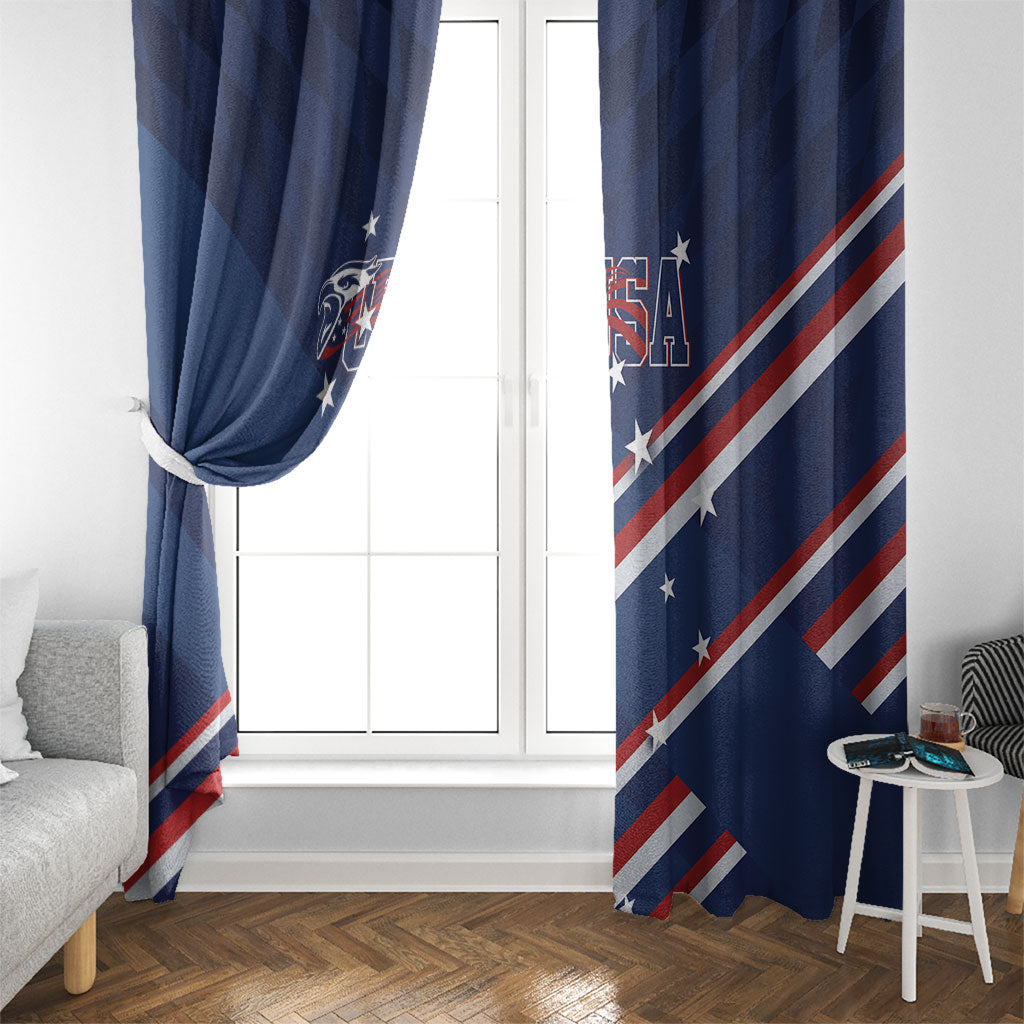 USA Rugby Stars Motif Window Curtain GO Eagles