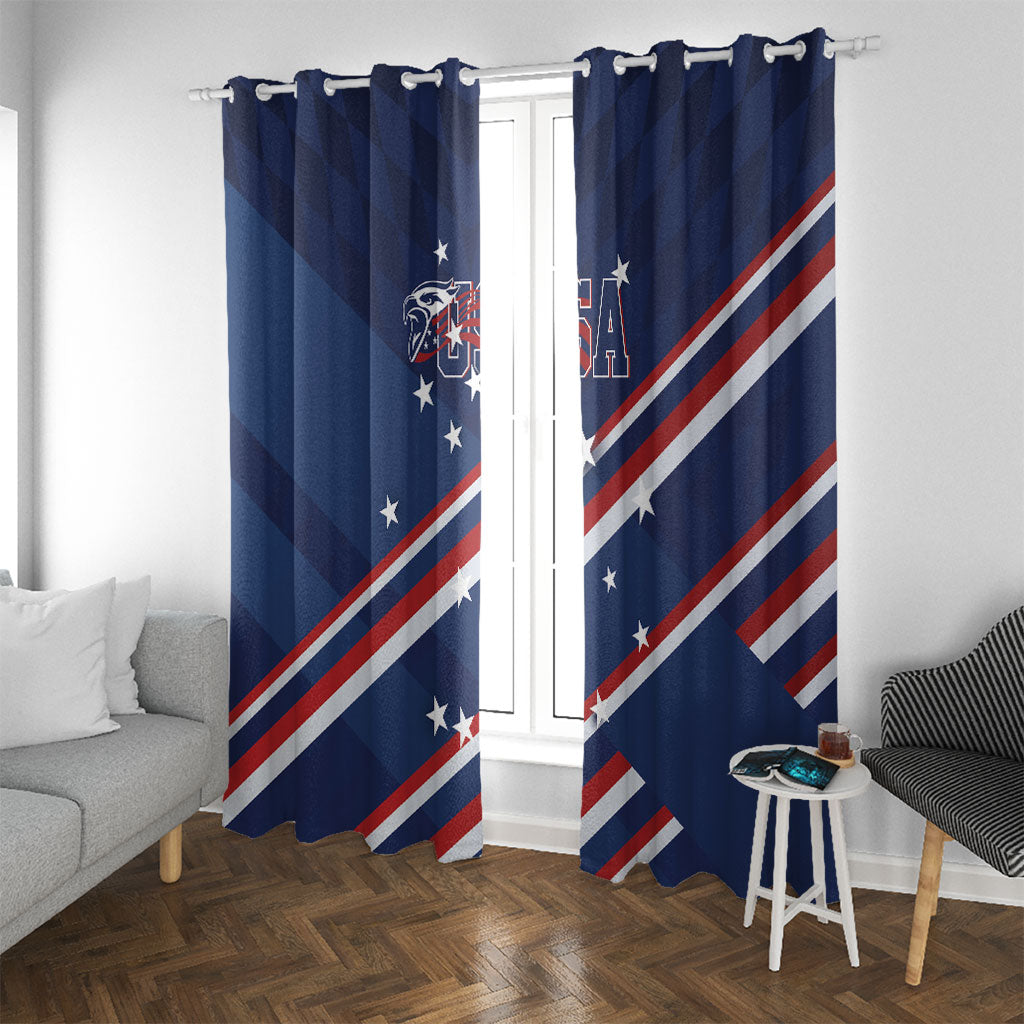 USA Rugby Stars Motif Window Curtain GO Eagles
