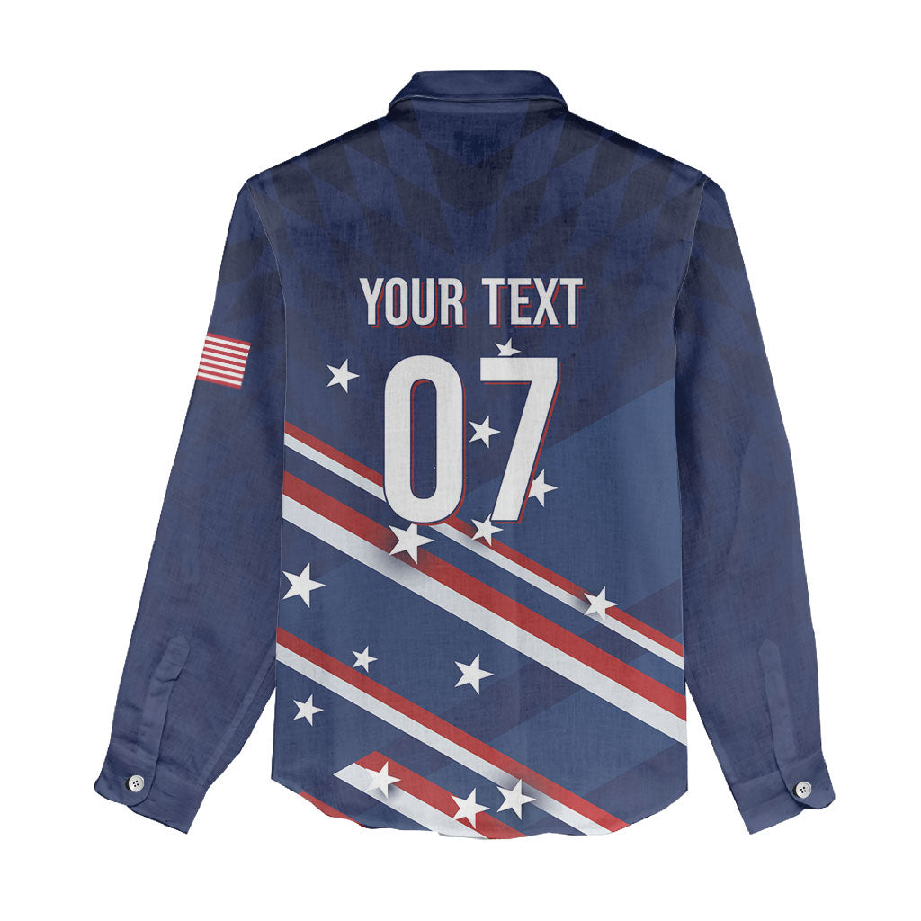USA Custom Rugby Stars Motif Women Casual Shirt GO Eagles