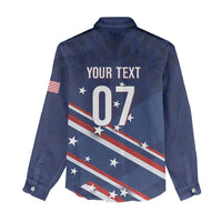 USA Custom Rugby Stars Motif Women Casual Shirt GO Eagles