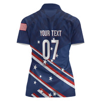 USA Custom Rugby Stars Motif Women Polo Shirt GO Eagles