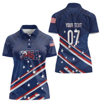 USA Custom Rugby Stars Motif Women Polo Shirt GO Eagles