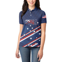 USA Custom Rugby Stars Motif Women Polo Shirt GO Eagles