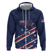 USA Custom Rugby Stars Motif Zip Hoodie GO Eagles