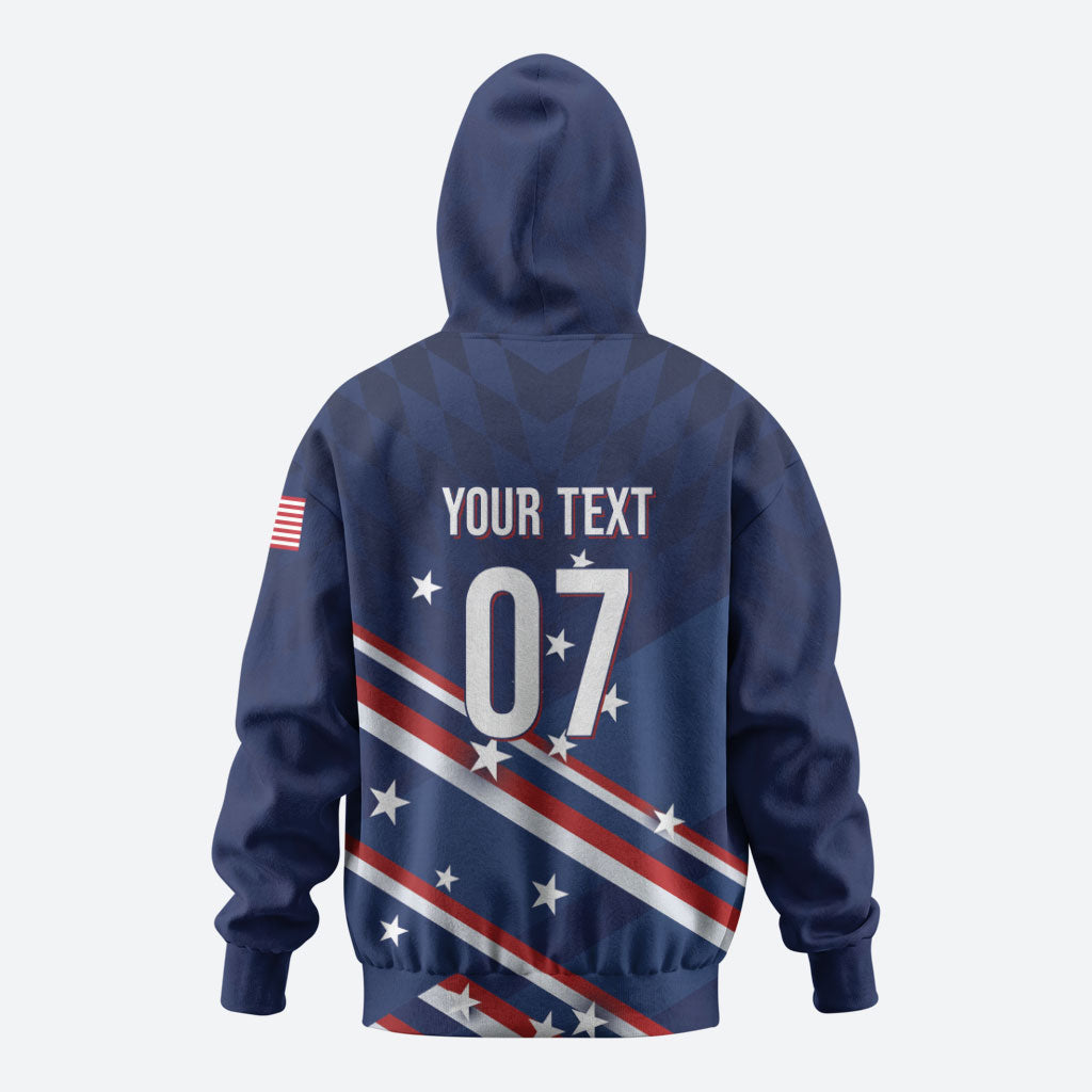 USA Custom Rugby Stars Motif Zip Hoodie GO Eagles