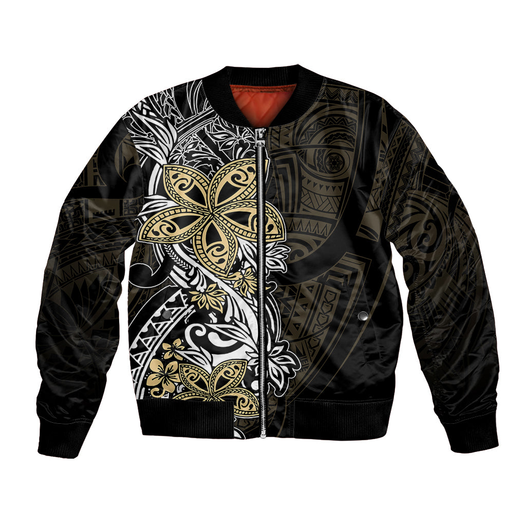 Polynesian Pride Bomber Jacket Tiare With Plumeria Mix Style LT7 - Wonder Print Shop