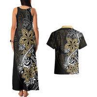 Polynesian Pride Couples Matching Tank Maxi Dress and Hawaiian Shirt Tiare With Plumeria Mix Style LT7 - Wonder Print Shop
