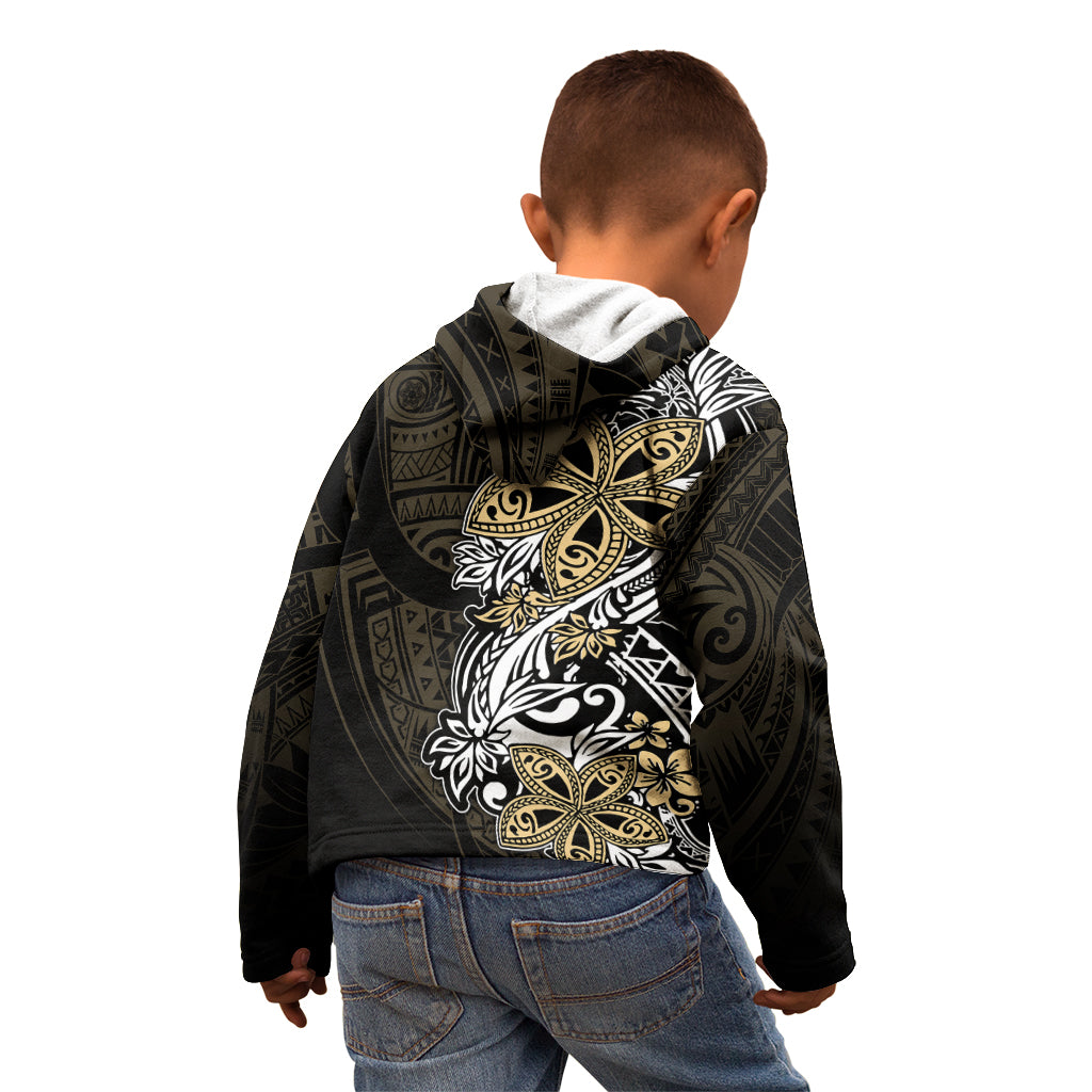 Polynesian Pride Kid Hoodie Tiare With Plumeria Mix Style - Wonder Print Shop