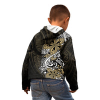 Polynesian Pride Kid Hoodie Tiare With Plumeria Mix Style - Wonder Print Shop
