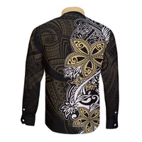 Polynesian Pride Long Sleeve Button Shirt Tiare With Plumeria Mix Style - Wonder Print Shop
