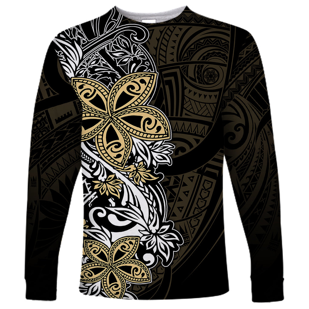 Polynesian Pride Long Sleeve Shirt Tiare With Plumeria Mix Style - Wonder Print Shop
