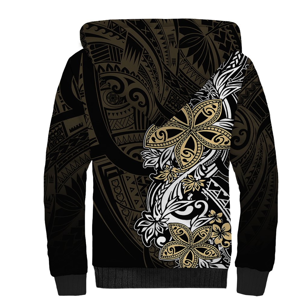 Polynesian Pride Sherpa Hoodie Tiare With Plumeria Mix Style - Wonder Print Shop
