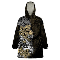 Polynesian Pride Wearable Blanket Hoodie Tiare With Plumeria Mix Style - Wonder Print Shop