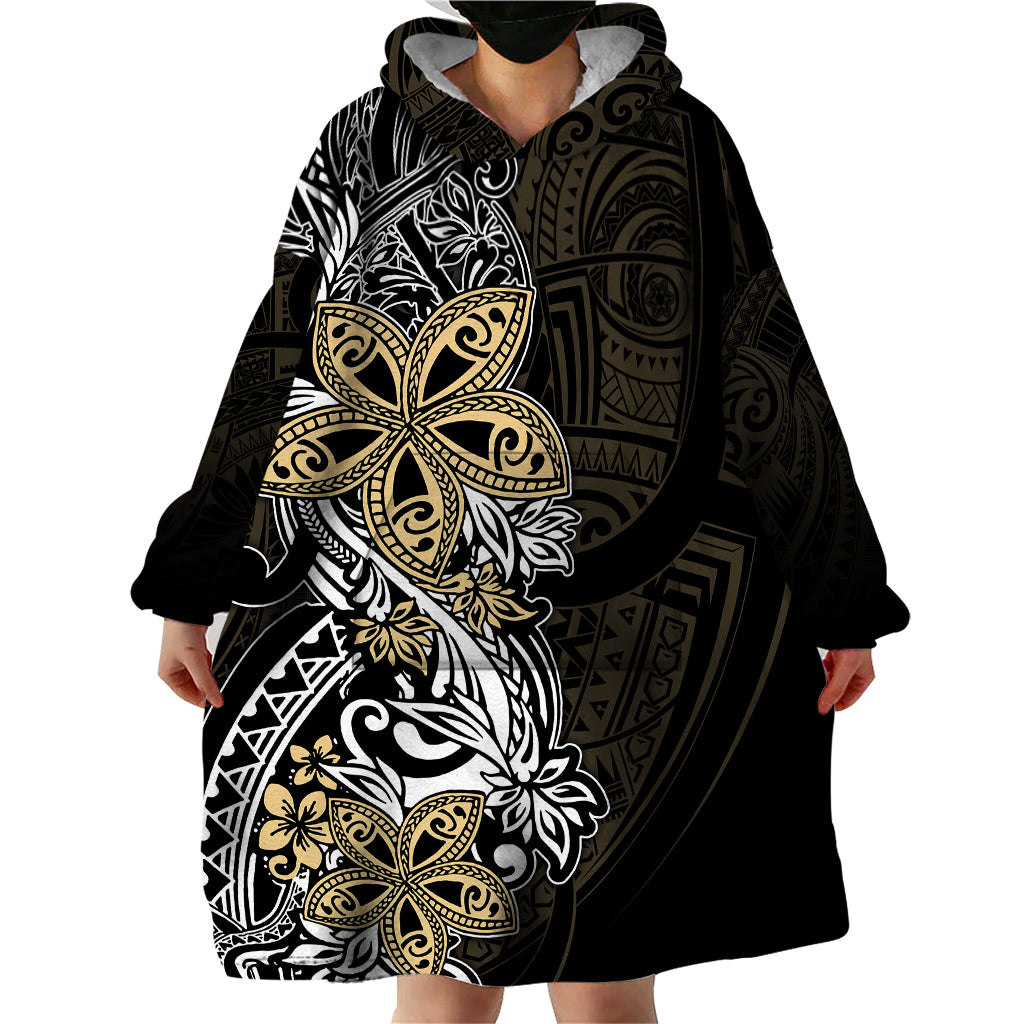 Polynesian Pride Wearable Blanket Hoodie Tiare With Plumeria Mix Style - Wonder Print Shop