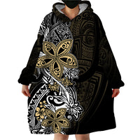 Polynesian Pride Wearable Blanket Hoodie Tiare With Plumeria Mix Style - Wonder Print Shop