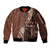 Bula Fiji Bomber Jacket Tribal Masi Tapa - Brown LT7 - Wonder Print Shop