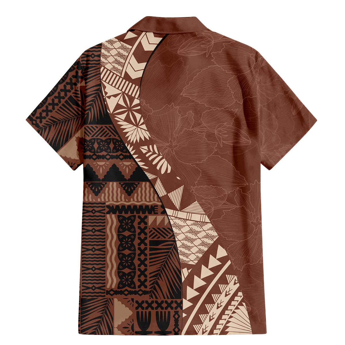 Bula Fiji Family Matching Mermaid Dress and Hawaiian Shirt Tribal Masi Tapa - Brown LT7 - Wonder Print Shop