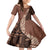 Bula Fiji Family Matching Off Shoulder Maxi Dress and Hawaiian Shirt Tribal Masi Tapa - Brown LT7 - Wonder Print Shop