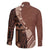Bula Fiji Family Matching Off Shoulder Short Dress and Hawaiian Shirt Tribal Masi Tapa - Brown LT7 - Wonder Print Shop