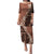 Bula Fiji Family Matching Puletasi Dress and Hawaiian Shirt Tribal Masi Tapa - Brown - Wonder Print Shop