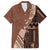 Bula Fiji Family Matching Tank Maxi Dress and Hawaiian Shirt Tribal Masi Tapa - Brown - Wonder Print Shop