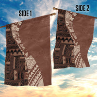 Bula Fiji Garden Flag Tribal Masi Tapa - Brown - Wonder Print Shop