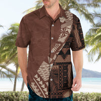 Bula Fiji Hawaiian Shirt Tribal Masi Tapa - Brown - Wonder Print Shop