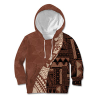 Bula Fiji Kid Hoodie Tribal Masi Tapa - Brown - Wonder Print Shop