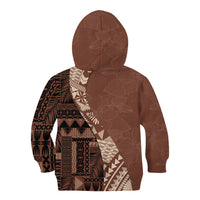 Bula Fiji Kid Hoodie Tribal Masi Tapa - Brown - Wonder Print Shop