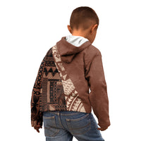 Bula Fiji Kid Hoodie Tribal Masi Tapa - Brown - Wonder Print Shop