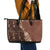 Bula Fiji Leather Tote Bag Tribal Masi Tapa - Brown - Wonder Print Shop