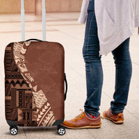 Bula Fiji Luggage Cover Tribal Masi Tapa - Brown - Wonder Print Shop