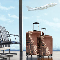 Bula Fiji Luggage Cover Tribal Masi Tapa - Brown - Wonder Print Shop