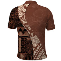 Bula Fiji Polo Shirt Tribal Masi Tapa - Brown - Wonder Print Shop