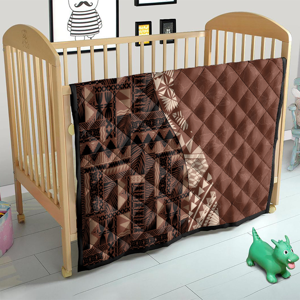 Bula Fiji Quilt Tribal Masi Tapa - Brown - Wonder Print Shop