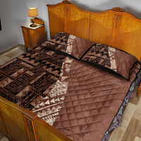Bula Fiji Quilt Bed Set Tribal Masi Tapa - Brown - Wonder Print Shop
