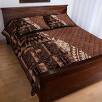 Bula Fiji Quilt Bed Set Tribal Masi Tapa - Brown - Wonder Print Shop