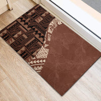 Bula Fiji Rubber Doormat Tribal Masi Tapa - Brown - Wonder Print Shop