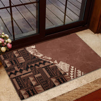Bula Fiji Rubber Doormat Tribal Masi Tapa - Brown - Wonder Print Shop