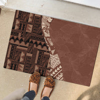 Bula Fiji Rubber Doormat Tribal Masi Tapa - Brown - Wonder Print Shop