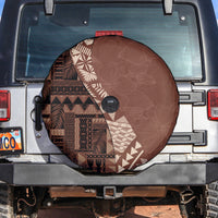 Bula Fiji Spare Tire Cover Tribal Masi Tapa - Brown - Wonder Print Shop