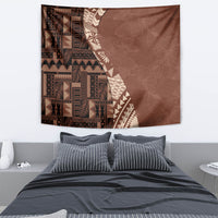 Bula Fiji Tapestry Tribal Masi Tapa - Brown - Wonder Print Shop