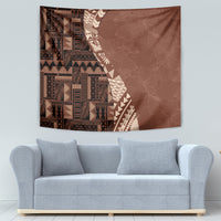 Bula Fiji Tapestry Tribal Masi Tapa - Brown - Wonder Print Shop