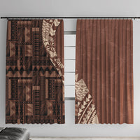 Bula Fiji Window Curtain Tribal Masi Tapa - Brown - Wonder Print Shop