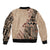 Bula Fiji Bomber Jacket Tribal Masi Tapa - Beige LT7 - Wonder Print Shop