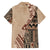 Bula Fiji Family Matching Long Sleeve Bodycon Dress and Hawaiian Shirt Tribal Masi Tapa - Beige LT7 - Wonder Print Shop