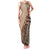 Bula Fiji Family Matching Tank Maxi Dress and Hawaiian Shirt Tribal Masi Tapa - Beige - Wonder Print Shop